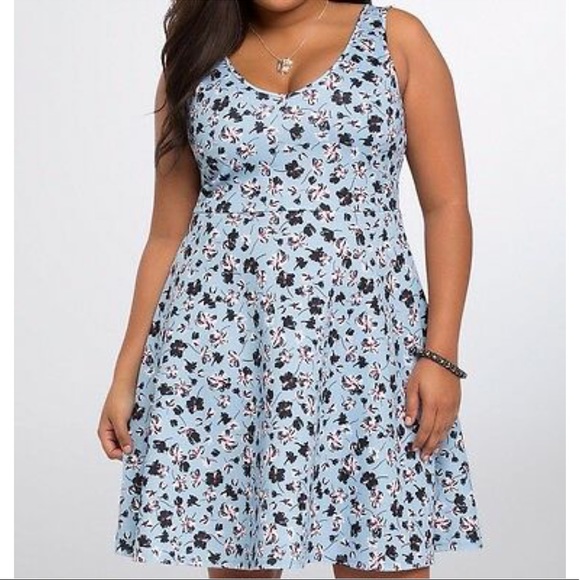 torrid Dresses & Skirts - Torrid Size 2 Floral Tank Scuba Skater Dress